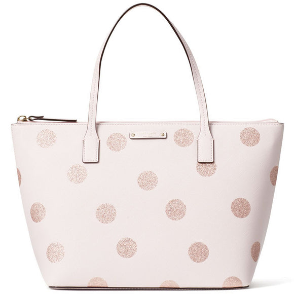 kate spade new york Haven Lane Hani Plum Dawn Glitter Polka Dots Tote-Seven Season