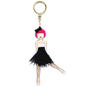 kate spade new york Leather On Pointe Ballerina Girl Keychain-Seven Season