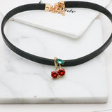 kate spade new york Ma Cherie Cherry Crystal Leather Choker-Seven Season