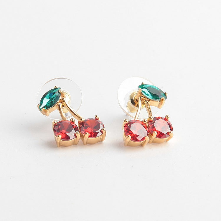 Ma Cherie Cherry Crystal Stud Earrings - Seven Season