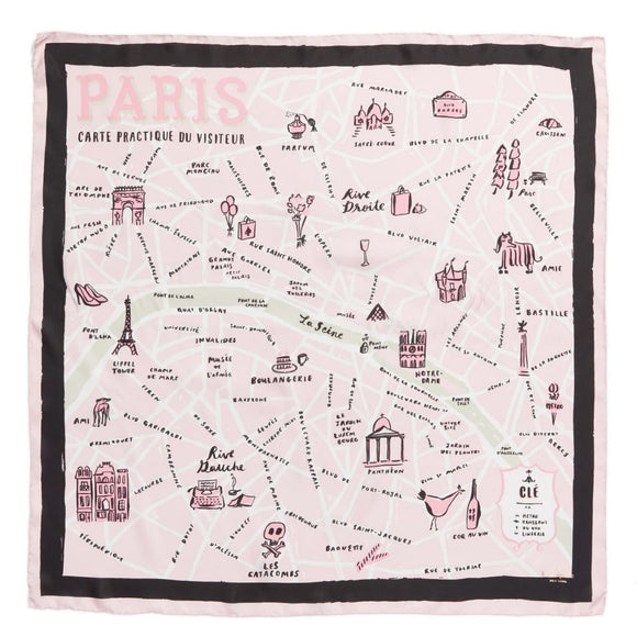 kate spade new york Paris Map Square Scarf-Seven Season