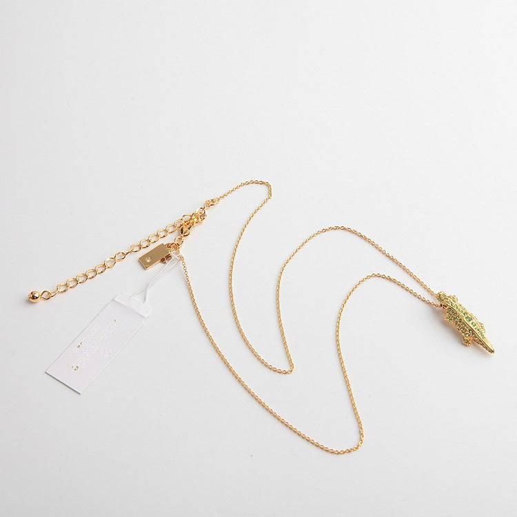 Swamped Pave Alligator Pendant Necklace Seven Season