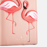 kate spade new york By the Pool Pink Flamingo Passport Holder-Seven Season