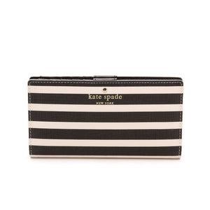 kate spade new york Fairmount Square Stacy Continental Snap Black and Sandy Beach Wallet-Seven Season