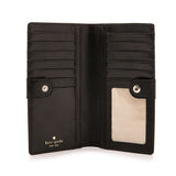kate spade new york Fairmount Square Stacy Continental Snap Black and Sandy Beach Wallet-Seven Season