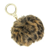 Faux Fur Cheetah Pouf Keychain