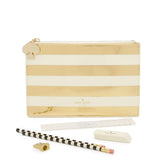 kate spade new york Gold Stripe Pouch-Seven Season