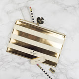 kate spade new york Gold Stripe Pouch-Seven Season