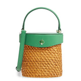 kate spade new york Green Mini Rose Rattan Bucket Bag-Seven Season