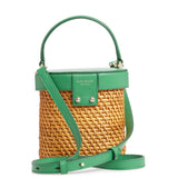 kate spade new york Green Mini Rose Rattan Bucket Bag-Seven Season