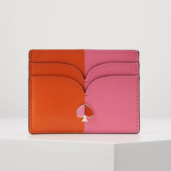 kate spade new york Nicola Bicolor Juicy Orange and Hibiscus Tea Cardholder-Seven Season