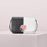 kate spade new york Nicola Bicolor Twistlock Medium Black and Optic White Shoulder Bag-Seven Season