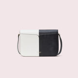kate spade new york Nicola Bicolor Twistlock Medium Black and Optic White Shoulder Bag-Seven Season