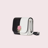 kate spade new york Nicola Bicolor Twistlock Medium Black and Optic White Shoulder Bag-Seven Season