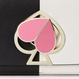 kate spade new york Nicola Bicolor Twistlock Small Black and Optic White Shoulder Bag-Seven Season