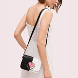 kate spade new york Nicola Bicolor Twistlock Small Black and Optic White Shoulder Bag-Seven Season