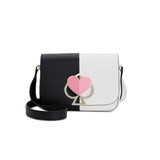 kate spade new york Nicola Bicolor Twistlock Small Black and Optic White Shoulder Bag-Seven Season