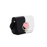 kate spade new york Nicola Bicolor Twistlock Small Black and Optic White Shoulder Bag-Seven Season