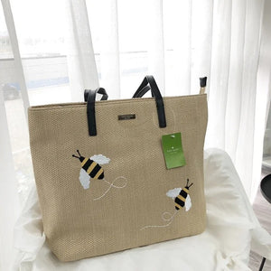 kate spade new york Picnic Perfect Straw Bee Tote Bag-Seven Season