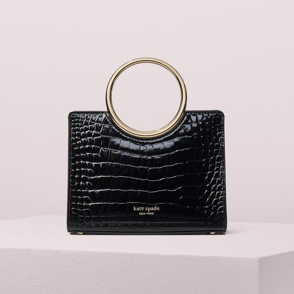 Sam Croc Embossed Bracelet Black Mini Satchel Bag