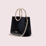 Sam Croc Embossed Bracelet Black Mini Satchel Bag