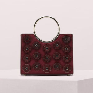 kate spade new york Sam Flower Appliqués Bracelet Cherrywood Mini Satchel Bag-Seven Season