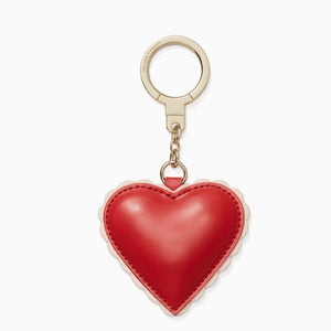 kate spade new york Scalloped Leather Heart Keychain-Seven Season