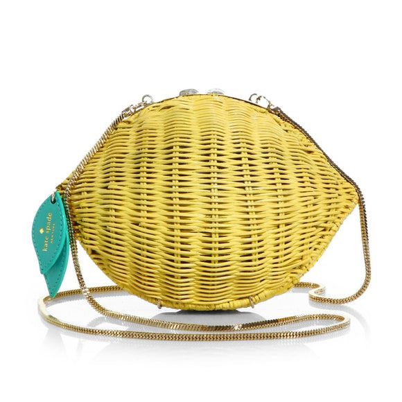 kate spade new york Vita Riva Wicker Lemon Clamshell Clutch-Seven Season