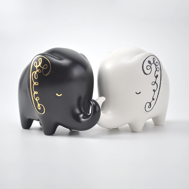 Cosmos Gifts 20976 Happy Elephant Salt and Pepper Shaker, White